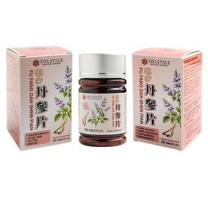 Bottle of 120 herbal supplement tablets from solstice medicine company, with english and chinese text.