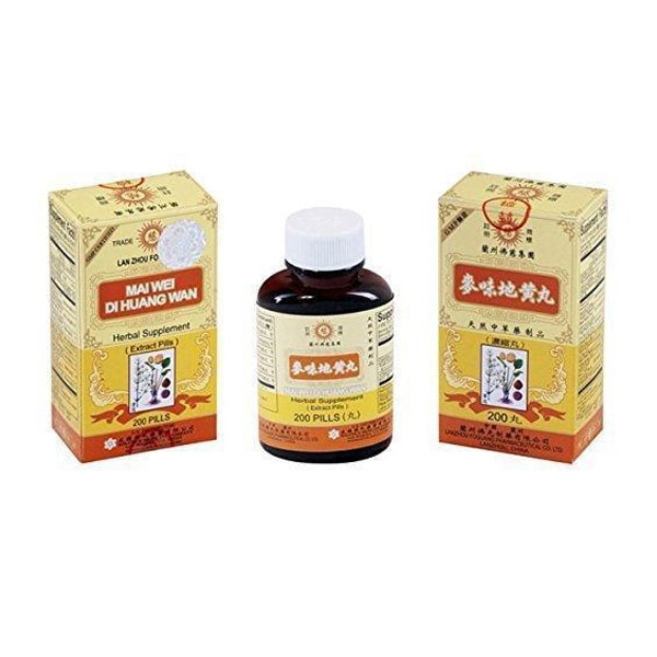 Bottle of 200 herbal supplement extract pills, with english and chinese text.