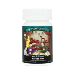 Bottle of 200 pills of herbal dietary supplement, net weight 1.2 ounces, or 33 grams. Text is written in english and chinese.